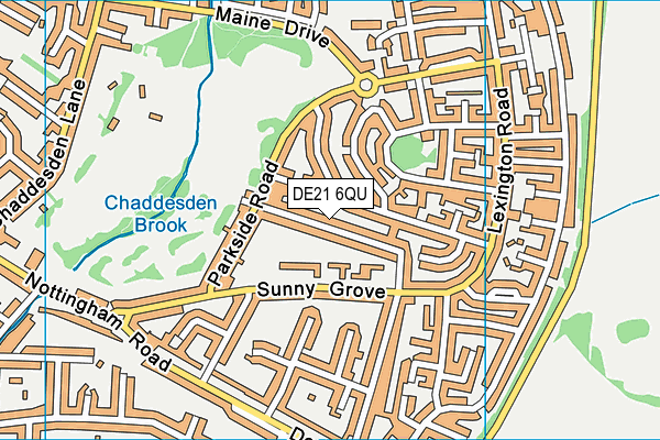 DE21 6QU map - OS VectorMap District (Ordnance Survey)