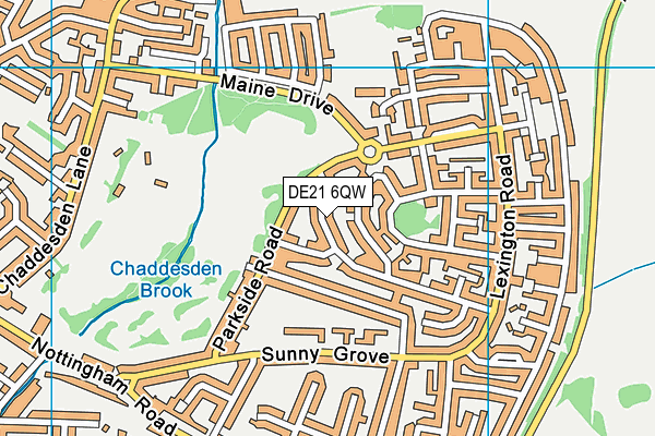 DE21 6QW map - OS VectorMap District (Ordnance Survey)