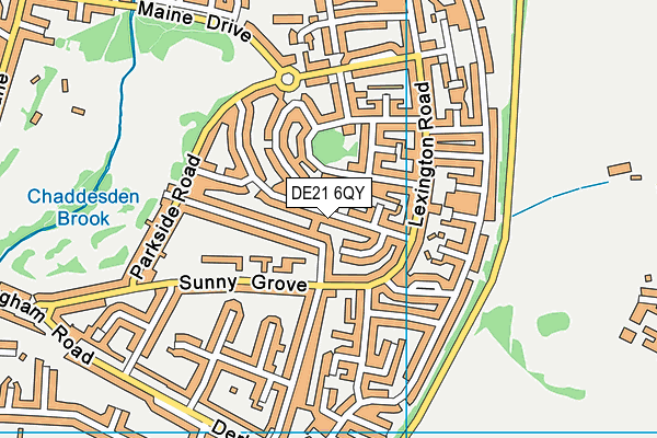 DE21 6QY map - OS VectorMap District (Ordnance Survey)