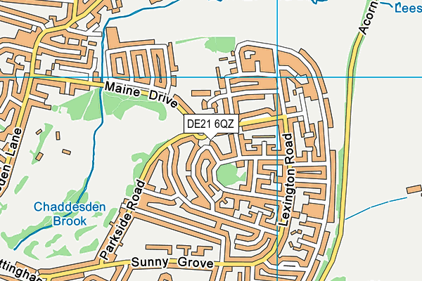 DE21 6QZ map - OS VectorMap District (Ordnance Survey)
