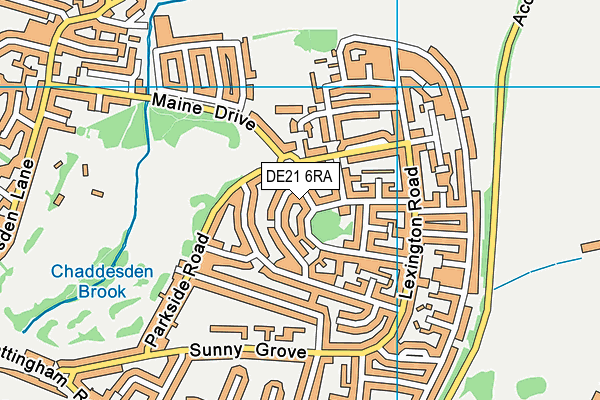DE21 6RA map - OS VectorMap District (Ordnance Survey)