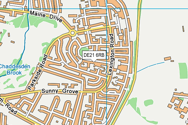 DE21 6RB map - OS VectorMap District (Ordnance Survey)