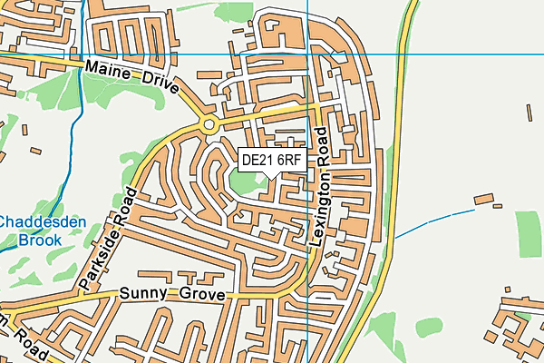 DE21 6RF map - OS VectorMap District (Ordnance Survey)