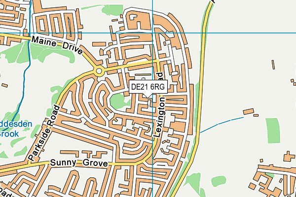 DE21 6RG map - OS VectorMap District (Ordnance Survey)