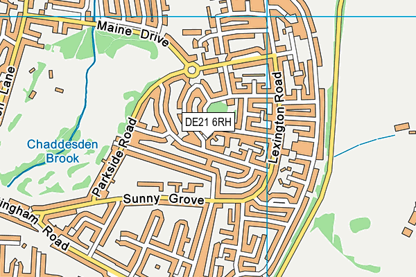 DE21 6RH map - OS VectorMap District (Ordnance Survey)