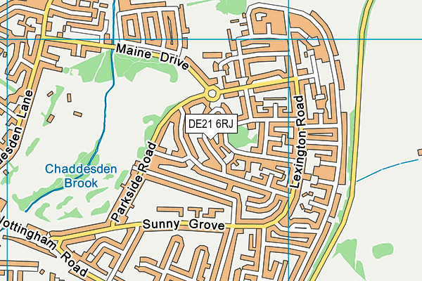 DE21 6RJ map - OS VectorMap District (Ordnance Survey)
