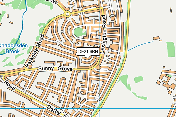 DE21 6RN map - OS VectorMap District (Ordnance Survey)