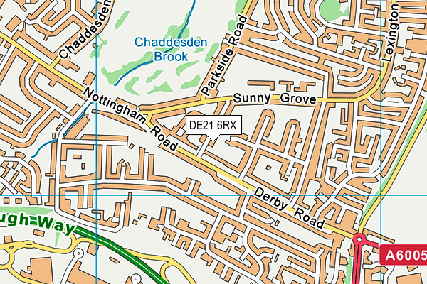 DE21 6RX map - OS VectorMap District (Ordnance Survey)
