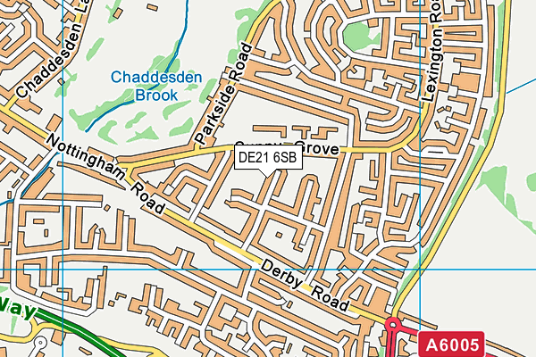 DE21 6SB map - OS VectorMap District (Ordnance Survey)