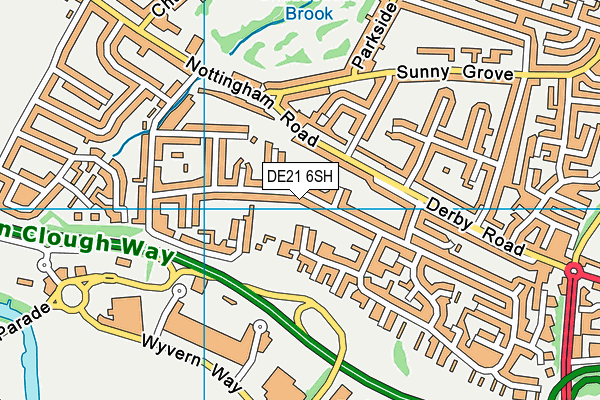 DE21 6SH map - OS VectorMap District (Ordnance Survey)