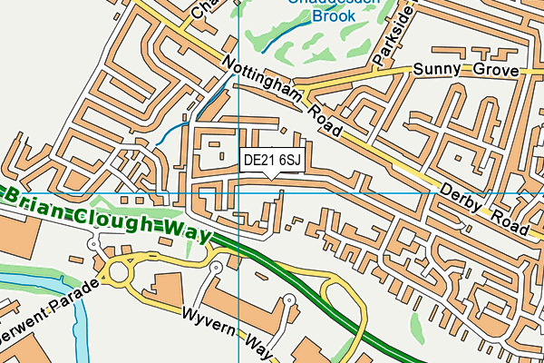 DE21 6SJ map - OS VectorMap District (Ordnance Survey)