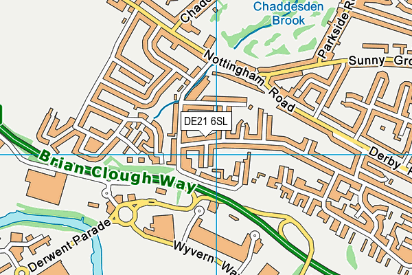 DE21 6SL map - OS VectorMap District (Ordnance Survey)