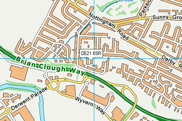 DE21 6SR map - OS VectorMap District (Ordnance Survey)