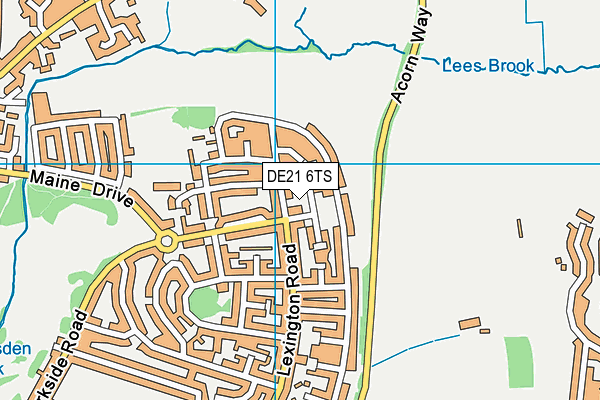 DE21 6TS map - OS VectorMap District (Ordnance Survey)