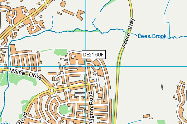 DE21 6UF map - OS VectorMap District (Ordnance Survey)