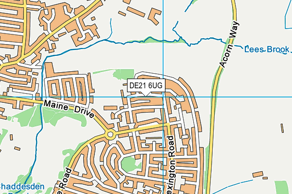 DE21 6UG map - OS VectorMap District (Ordnance Survey)