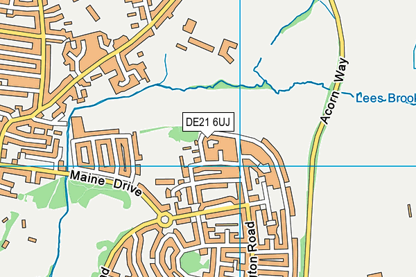 DE21 6UJ map - OS VectorMap District (Ordnance Survey)