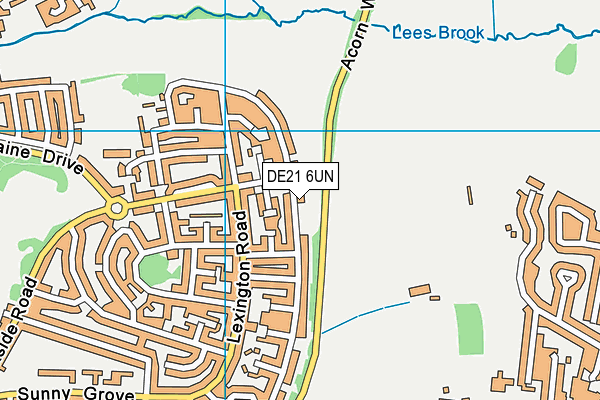 DE21 6UN map - OS VectorMap District (Ordnance Survey)