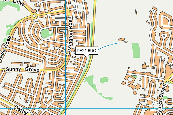 DE21 6UQ map - OS VectorMap District (Ordnance Survey)