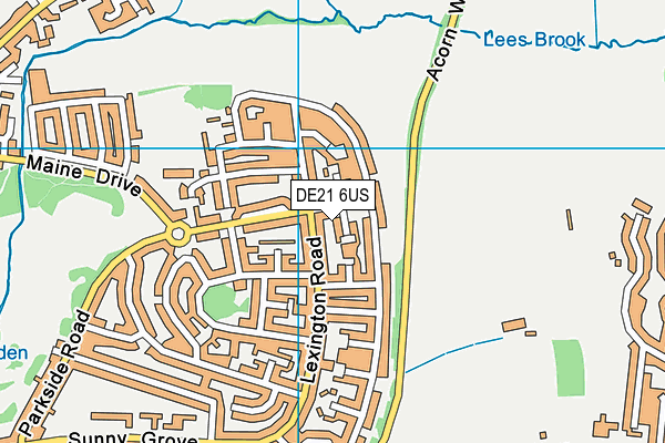 DE21 6US map - OS VectorMap District (Ordnance Survey)