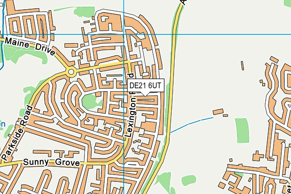 DE21 6UT map - OS VectorMap District (Ordnance Survey)