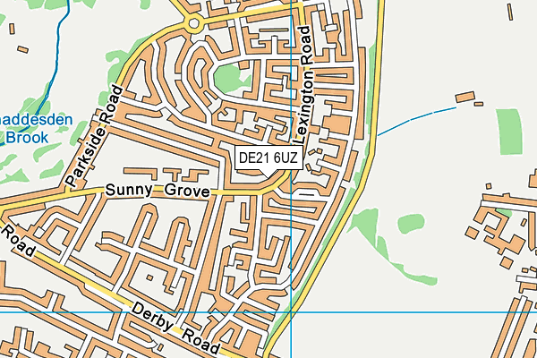 DE21 6UZ map - OS VectorMap District (Ordnance Survey)