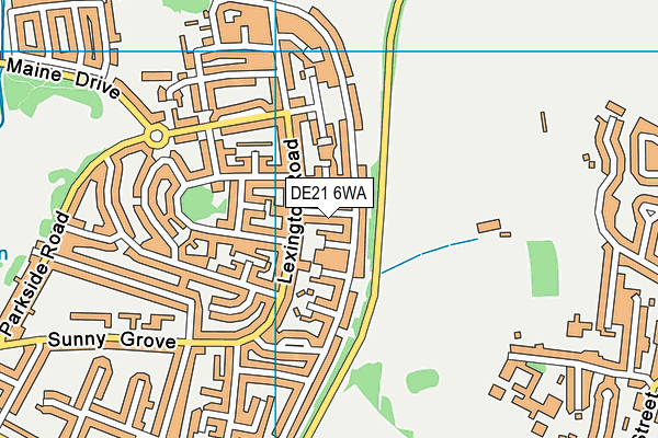 DE21 6WA map - OS VectorMap District (Ordnance Survey)