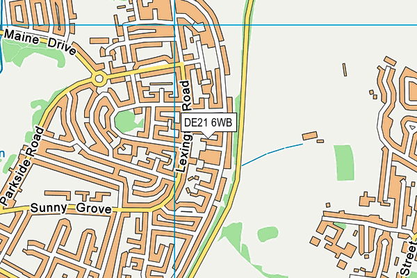 DE21 6WB map - OS VectorMap District (Ordnance Survey)