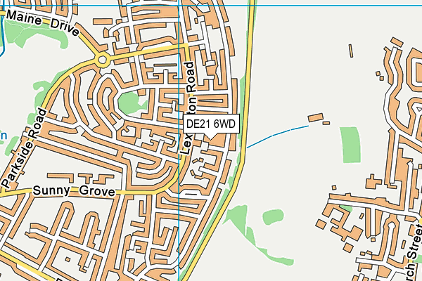 DE21 6WD map - OS VectorMap District (Ordnance Survey)