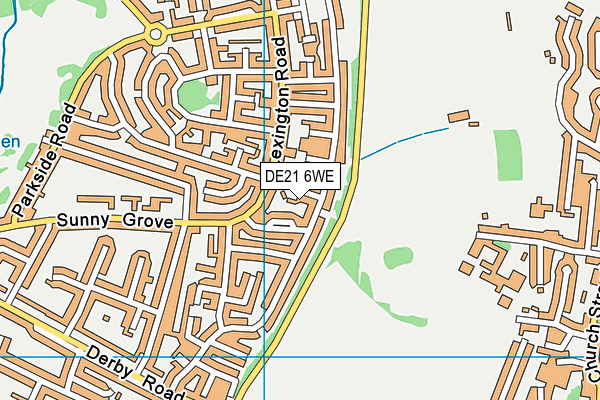 DE21 6WE map - OS VectorMap District (Ordnance Survey)