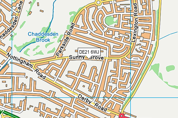 DE21 6WJ map - OS VectorMap District (Ordnance Survey)