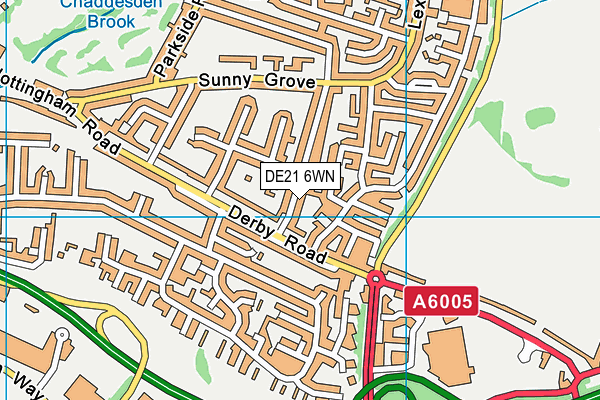 DE21 6WN map - OS VectorMap District (Ordnance Survey)