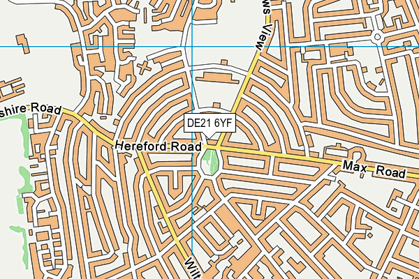DE21 6YF map - OS VectorMap District (Ordnance Survey)