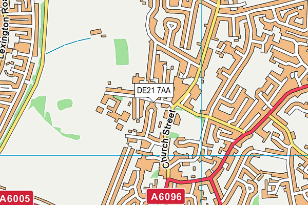 DE21 7AA map - OS VectorMap District (Ordnance Survey)