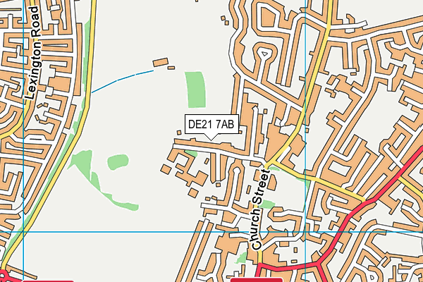 DE21 7AB map - OS VectorMap District (Ordnance Survey)