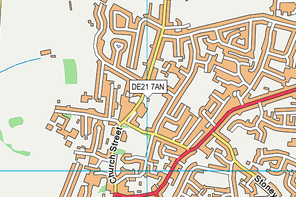 DE21 7AN map - OS VectorMap District (Ordnance Survey)