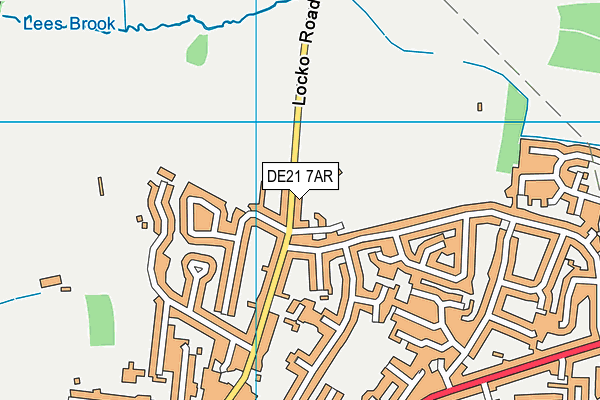 Spondon Cricket Club map (DE21 7AR) - OS VectorMap District (Ordnance Survey)