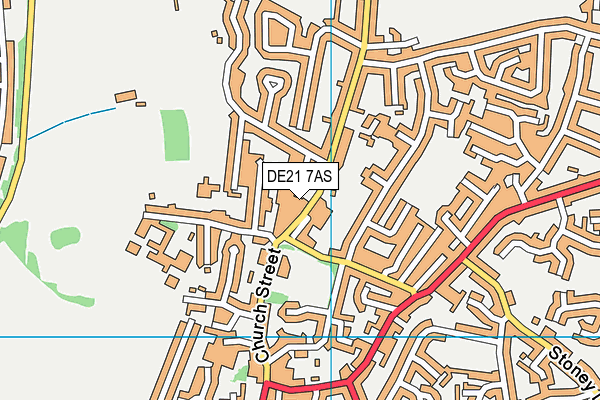 DE21 7AS map - OS VectorMap District (Ordnance Survey)