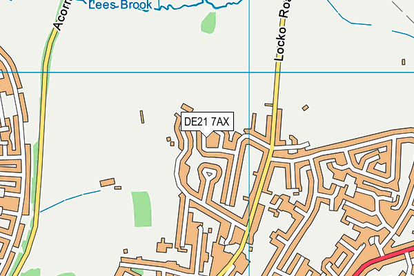 DE21 7AX map - OS VectorMap District (Ordnance Survey)