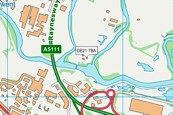 DE21 7BA map - OS VectorMap District (Ordnance Survey)