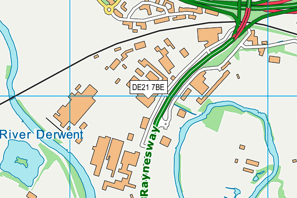 DE21 7BE map - OS VectorMap District (Ordnance Survey)