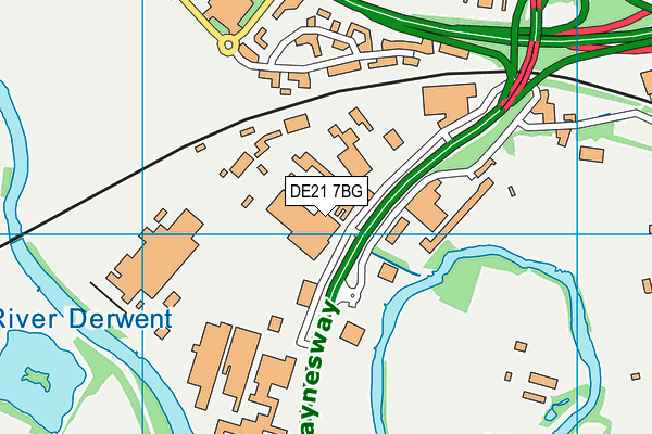 DE21 7BG map - OS VectorMap District (Ordnance Survey)