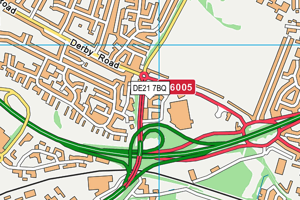 DE21 7BQ map - OS VectorMap District (Ordnance Survey)