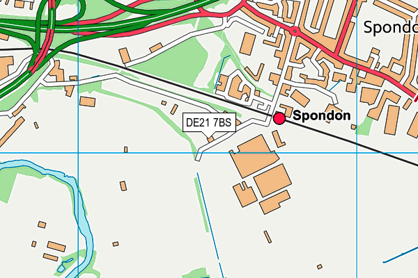 DE21 7BS map - OS VectorMap District (Ordnance Survey)