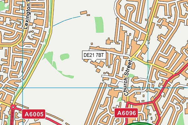 DE21 7BT map - OS VectorMap District (Ordnance Survey)