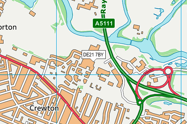 DE21 7BY map - OS VectorMap District (Ordnance Survey)