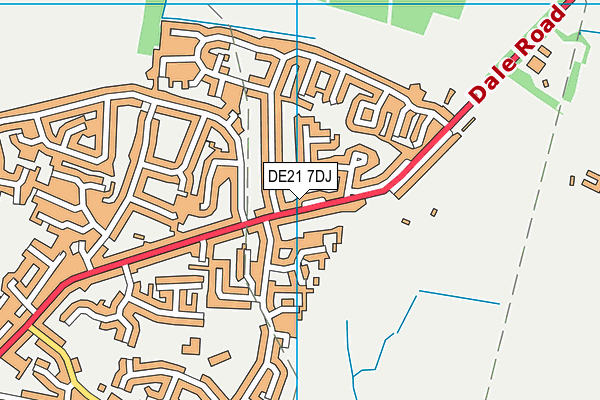 DE21 7DJ map - OS VectorMap District (Ordnance Survey)