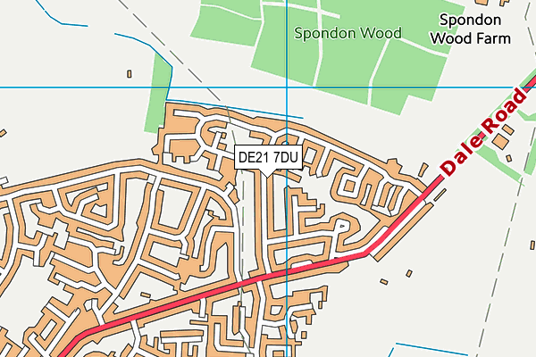 DE21 7DU map - OS VectorMap District (Ordnance Survey)