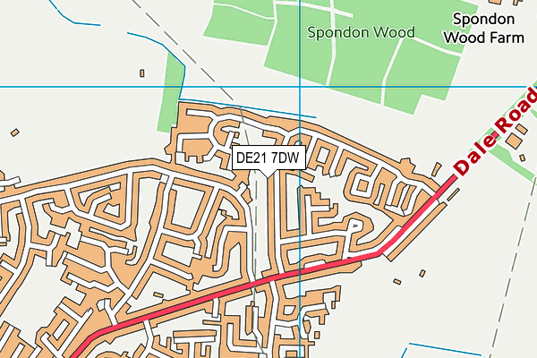 DE21 7DW map - OS VectorMap District (Ordnance Survey)