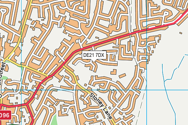 DE21 7DX map - OS VectorMap District (Ordnance Survey)